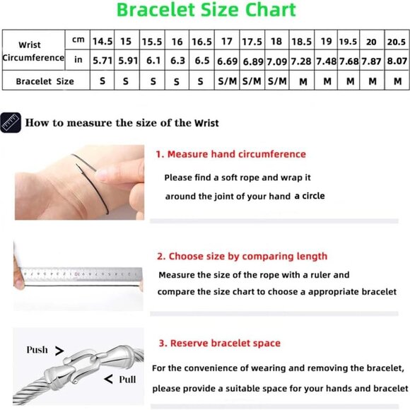Stainless Steel Twisted Cable Wire Bracelets with Hook Adjustable Cuff Bangle Br - Picture 6 of 7